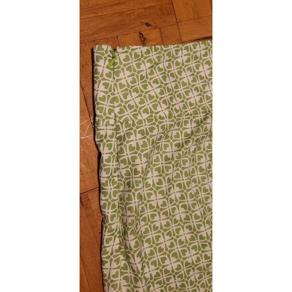 IZOD green white stretch skort lime green and white hearts SIZE 10 w side zipper - Picture 8 of 8